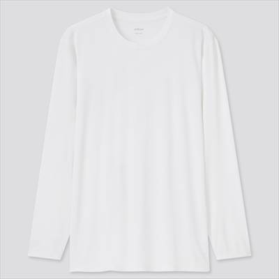 店舗で買えない ユニクロのエアリズム長袖tシャツ 一年中サラッと快適なハイテクインナー ろんぶり